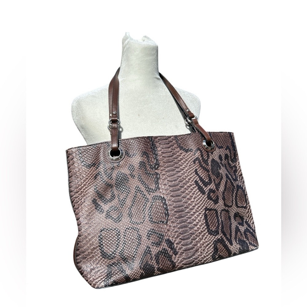 Etienne Aigner Bag Purse Tote Leather Snakeskin